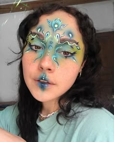 Drag Make-up, Cute Eye Makeup, Face Paint Makeup, Draw Ideas