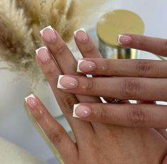 inspo nails ★ Blush Pink Nails, The Audacity, Ombre Acrylic Nails, Grunge Nails, Short Square Acrylic Nails, Short Acrylic Nails Designs