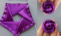 someone is making an origami flower out of fabric