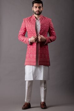 Traditional Indian Mens Clothing, Lucknowi Embroidery, Sherwani For Men Wedding, Boys Kurta Design, Groom Dress Men, Indian Groom Wear