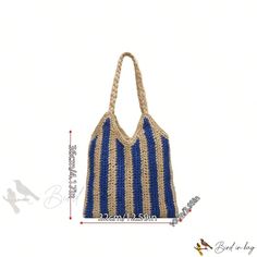 Bird in Bag - Womens Everyday Blue Woven Tote Bag Blue Weave, Woven Tote Bag, Shoulder Tote Bag, Bird In Bag, Shoulder Tote, Blue Bags, Free Gifts, Color Blue, Blue Color