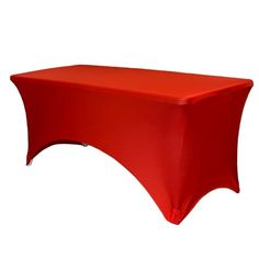 a red table cover on top of a white background