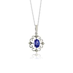 14K White .04ctw Diamond & .50ctw Tanzanite Pendant with Chain Learn More About Tanzanite Jewelry Product Details Pendant Information Center Gemstone Accent Stones Style #: ROY WC7768Z Type: Tanzanite Type: Diamond Metal Type: 14K White Gold Shape: Oval Shape: Round Learn More About Choosing the Right Chain Length Number: 1 Number: 4 Carat Weight: .50ctw Carat Weight: .04ctw Product Measurements Length (A): Width (B): Depth (C): Shipping & Processing: Standard Shipping is Free and typically take Luxury Tanzanite Oval Pendant Necklace, Tanzanite Pendant, Tanzanite Jewelry, 1 Number, Information Center, Pendant With Chain, Number 4, Ethereal Beauty, Sparkle Diamonds