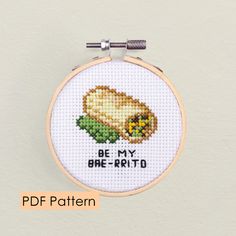 a cross stitch pattern with the words be my bae - ritd on it