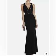 Never Worn Black Gown From Bcbg. Partial Tag Still On And Unaltered Size 0. Black Gown, Bcbgmaxazria Dresses, Walker Boots, Blush Makeup, Fit N Flare Dress, Wearing Black, Fit & Flare, Trending Accessories, Flare Dress