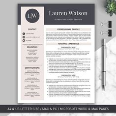 the professional resume template is ready to be used for any job or other project, and includes