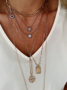 Your everyday understated lux layer. This diamond dog tag is a perfect go too. - 14 kt. gold - 0.20 ct. diamonds - 24" Small Links of Love Chain. - Can be engraved Open Cuff Ring, Mama Necklace, Hoop Charms, Stylish Mom, Cuff Rings, Chain Links, Gold Crown, Evil Eye Charm, Heart Studs