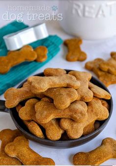 homemade dog treats in a bowl on a table