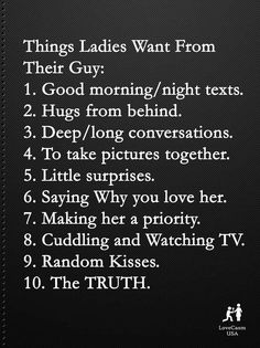 the rules for dating in black and white, with text overlaying it that says things ladies want from their guy