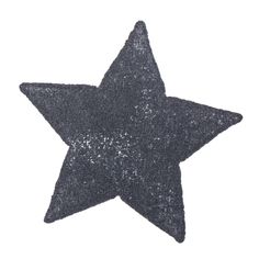 a black glitter star on a white background