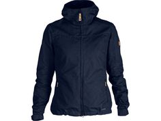 Fjallraven Stina Everyday Outdoor Jacket - Women's Dark Navy 2XS F89234-555-XXS. Pre-shaped sleeves and fixed hood that sits snugly around your face. Two vertical zippered pockets conveniently placed just under the chest for the least possible bulk. Zipper in the front with inner flap. Adjustment at the hem and buttoned sleeve cuffs. Can be waxed for added protection from wind and rain. Specifications for Fjallraven Stina Jacket - Women's: Apparel Fit: Regular Gender: Female Age Group: Adults Ap Outdoor Jacket Women, Fjallraven Women, Everyday Jacket, Outdoor Jacket, Helly Hansen, Womens Clothing Sizes, Fjallraven Kanken, Jacket Women, Dark Navy