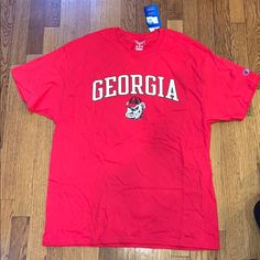 Red, Champion Georgia T-Shirt! Size Xl And New With Tags! Vintage Clothes, Georgia, Colorful Shirts, Vintage Outfits, Womens Tops, Tops & Tees, Tags, Red, T Shirt