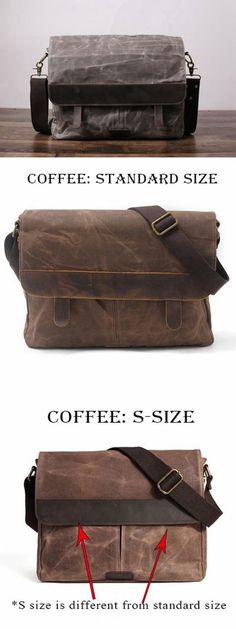 "Handmade Waxed Canvas Messenger Bag, Personalized Crossbody Bag, Custom Laptop Bag,Extra Large Briefcase, Anniversary Gift, Men's Travel Bag Measurement: *Size: 35 cm (L) x 8 cm (W) x 28 cm(H) / 13.77\"(L) x 3.15\"(W) x 11.02\"(H) Size S: 32 cm (L) x 8 cm (W) x 25 cm(H) / 12.6\"(L) x 3.15\"(W) x 9.84\"(H) Only coffee Color: Coffee / Grey / Custom Color [We can make custom color as you want, but this bag will make at least 10-15 days to make it.] Material: Made from Waxed Canvas With Full Grain Rectangular Waxed Finish Shoulder Bag For Everyday, Rectangular Waxed Shoulder Bag For Everyday, Business Waxed Canvas Rectangular Shoulder Bag, Brown Waxed Canvas Shoulder Bag With Waxed Finish, Classic Brown Waxed Canvas Shoulder Bag, Brown Shoulder Bag Satchel With Waxed Finish, Vintage Brown Wax Finished Shoulder Bag For Daily Use, Rugged Rectangular Bag With Waxed Finish, Rectangular Rugged Bag With Waxed Finish