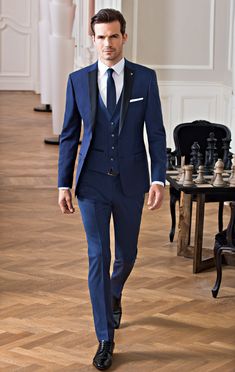 Blazer Uniform, Mens Lifestyle Fashion, Groom Tux, Stylish Mens Suits, Mens Wedding Attire, Groom Wedding Attire, Blue Suit Men, Blue Suit Wedding