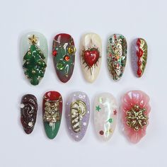 Celebrate the warmth and wonder of the season with our Christmas 2024 Handmade Press-On Nails! ✨🎄Each set is lovingly crafted with exclusive festive designs, bringing the sparkle and joy of the season right to your fingertips. Imagine your nails dazzling at holiday parties, glowing by the fire during cozy nights, or becoming the perfect gift that lights up someone’s day. 🎁💅 These nails are more than an accessory—they’re a piece of the holiday spirit. All nails are made to order Come in all sh 3d Xmas Nails, Christmas Nails 3d Design, Yuletide Nails, Christmas 3d Nail Art, Christmas 3d Nails, Gravity Falls Nails, Nail Art Christmas Designs, Christmas Nails 3d, Extra Christmas Nails