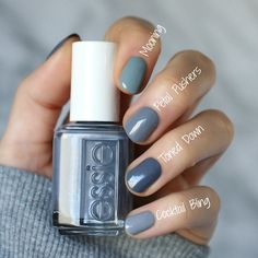 Essie Serene Slate Collection : Swatches, Review & Comparisons | Essie Envy Essie Get Oasis, Essie Armed And Ready, Essie Transition Piece, Essie Serene Slate, Essie Mesmerize, Essie Nail Polish Colors, Essie Nail Colors, Essie Nail Polish, Nail Envy