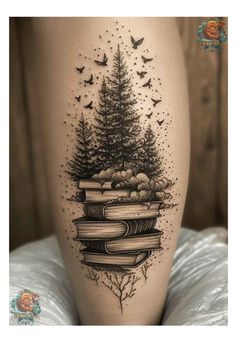 Literature Tattoos, Bookworm Tattoo, Book Inspired Tattoos, Reading Tattoo, Book Lover Tattoo, Bookish Tattoos, Literary Tattoos, Muster Tattoos, Theme Tattoo