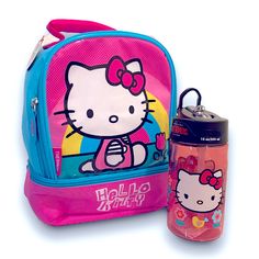 a hello kitty lunch bag and water bottle