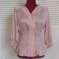 Never Worn Very Feminine And Pretty With Skirts Or Jeans Needs A New Home Bundle And Save Pink Blouse, New Home, Violet, New Homes, Girl Outfits, Top Blouse, Blouses, Womens Tops