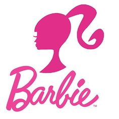 the logo for barbie's hair salon, which is located in an area that has been