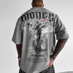 Money Angel, Angel T Shirt, Angel Print, Money On My Mind, Baggy Style, Classic Wardrobe Staples, Print Shorts, Pullover Designs, Oversized Tshirt