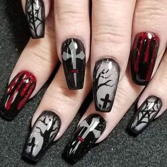 Samhain Nails, Halloween Nail Ideas, Dark Nails