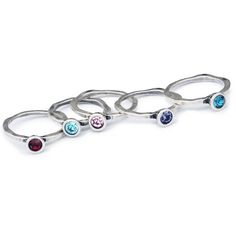 Celebrate the month you were born or simply wear your favorite colors. Each delicate silver band features a round, premium crystal solitaire representing each month of the year. Wear multiple birthstone rings together to create a personalized stack representing each child or grandchild's birthday, to customize the perfect Mothers Jewelry, to honor your family or to be reminded of your pets (fur babies!). Or, show off your love compatibility by wearing your soul mates birth month. Each delicate b Adjustable Stackable Crystal Ring With Round Stone, Adjustable Birthstone Ring With Gemstone, Adjustable Round Birthstone Ring, Adjustable Stackable Birthstone Ring For Anniversary, Minimalist Silver Crystal Ring With Birthstone, Birthstone Ring With Round Stone As Gift, Silver Stackable Birthstone Ring For Anniversary, Silver Stackable Rings With May Birthstone, Birthstone Stackable Rings With Round Band As Gift