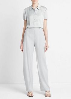 Buy Linen-Blend High-Waist Pull-On Pant for USD 325.00 | Vince Baby Clothes Sale, Buy Linen, Safari Jacket, Sweater Collection, Silk Shorts, Luxury Clothing, Tee Dress, Pull On Pants, Shirt Sale