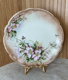 D&C FRANCE Hand Painted Plate Pink Roses Gold Gilted 8”. Signed on back 1902. No chips, cracks or crazing. Email any questions prior to purchase. Thanks for looking! Hand Painted Plate, Painted Plates, Hand Painted Plates, On Back, Pink Roses, Roses, Chips, Rose Gold