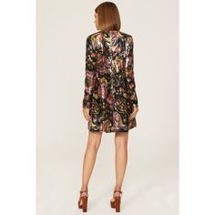 Black floral sequins (100% Polyester). Shift. Long sleeves. Mock neck. Back zipper closure. 33.5" from shoulder to hemline. Imported. Rent The Runway, Closet Designs, Mini Shift Dress, Black Floral, Mock Neck, Long Sleeves, Mini Dress, Zipper, Long Sleeve