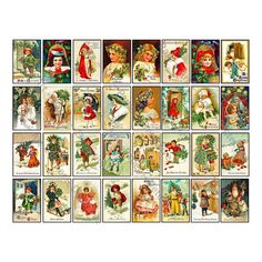 a collage of christmas cards with santa claus