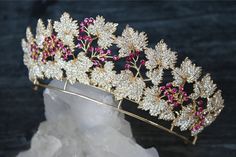 PRINCESS MARY Danish Ruby Bridal Tiara - The PRINCESS MARY Tiara is inspired by the Danish Ruby Tiara often worn by Crown Princess Mary of Denmark. An absolutely gorgeous regal tiara with elegance worthy of a Royal Ball. Ruby Tiara, Crown Princess Mary Of Denmark, Princess Mary Of Denmark, Mary Of Denmark, Royal Ball, Beautiful Tiaras, Crown Hair, Princess Madeleine