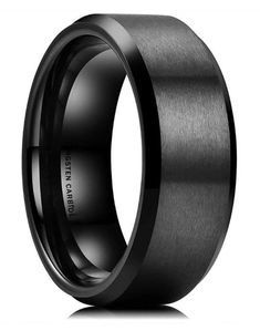 men's wedding band with black ceramic inlay