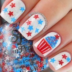 Ideas Of Patriotic Memorial Day Nail Designs #nails Star Nail Designs, Star Nail Art, Nail Colors Winter, July Birthday, Star Nails, Simple Nail Designs, Nail Art Summer, Nail Designs Summer