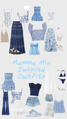 Spain Inspired Outfits, Sophie Mama Mia Outfits, Sophie Mamma Mia Outfits, Momma Mia Outfits, Mama Mia Inspired Outfits, Mama Mia Aesthetic Outfits, Mama Mia Outfits Inspiration, Mama Mia Party Outfit, Mamamia Outfits