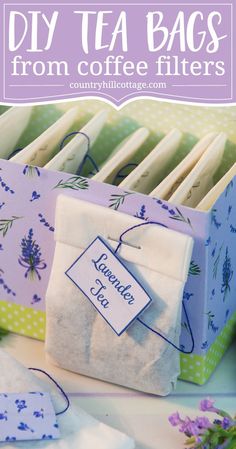 diy tea bags from coffee filters are easy to make and great for gifting