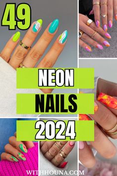 These neon nails of 2024 and neon nail designs will upgrade your casual summer nail art as these trendy neon nail colors will add vibrant look to your mani. Nail Art Designs Neon Colors, Neon Nails 2024, Neon Nail Ideas, 80s Nail Designs, Neon French Manicure