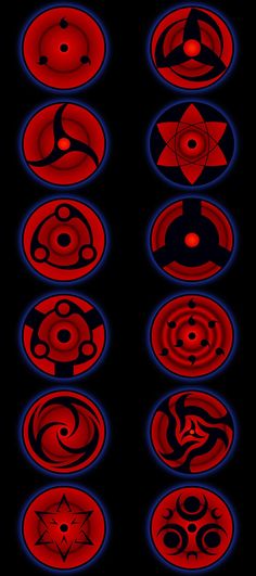 some red and black circles on a black background