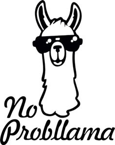 a llama wearing sunglasses with the words no probilana