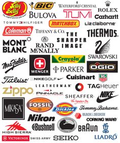 many different types of logos are shown in this graphic design, including the company's name