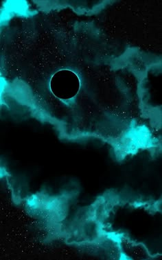 a black hole in the sky surrounded by clouds