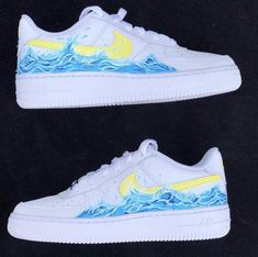 Custom Air Force 1 Wave Black Air Force 1, Shoe Company, Custom Nikes, Purple Butterfly, Painted Shoes, Custom Sneakers, Sneaker Brands