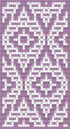 a cross stitch pattern in purple and white, with the words love written on it