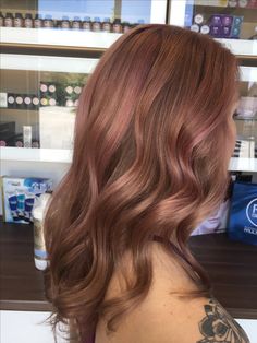 Rose Pink Peekaboo Hair, Light Brown Hair With Peach Highlights, Light Brown Hair With Pink Highlights Underneath, Light Brown Hair With Pink Highlights Rose Gold, Brown Hair With Peach Highlights, Rose Pink Brown Hair, Rose Gold Auburn Hair, Pink On Brunette Hair, Rose Gold And Brown Hair