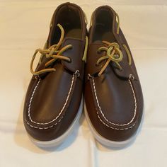 Brand New Never Worn! Boys Brown Leather Topsider Boat Shoe By Sperry Casual Leather Boat Shoes With Closed Toe, Casual Leather Boat Shoes, Casual Leather Closed Toe Boat Shoes, Casual Leather Boat Shoes With Round Toe, Brown Round Toe Sneakers For School, Leather Sneakers For School With Round Toe, Brown Round Toe Boat Shoes For Outdoor, Brown Casual Boat Shoes For Outdoor, Casual Brown Boat Shoes For Outdoor