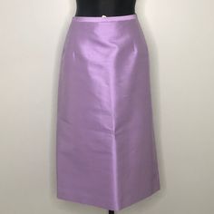 Michael Kors Iridescent Purple Wool/Silk Pencil Skirt Beautiful Condition. New With Tags. Made In Italy. Crafted In 50% Wool / 50% Silk Size 14* ~ 16.25" Waist X 21" Hips X 28.75" Length Elegant Silk Full Skirt Bottoms, Formal Pink Satin Bottoms, Elegant Purple Satin Bottoms, Formal Silk Full Skirt Bottoms, Evening Silk Full Skirt, Evening Silk Skirt With Lining, Spring Formal Satin Skirt, Formal Fitted Silk Skirt, Formal Summer Satin Skirt