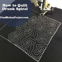 how to quilt drunk spiral with free motion project on the applique table top