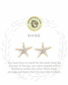 Part of the Sea La Vie collection, this elegant pair of earrings encourages the wearer to shine with its starfish charms. They feature stud backs and come packaged in an attractive gift box.Gold platedStud backsGift boxed Following Your Dreams, Daufuskie Island, Star Of The Sea, Sweet Grace, Things That Matter, Spartina 449, Paper Store, Starfish Earrings, Reach For The Stars