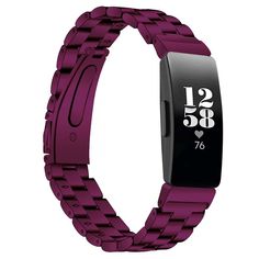 fb.m134.18-Main-Purple-StrapsCo-Stainless-Steel-Links-Watch-Band-Strap-for-Fitbit-Inspire-2 Everyday Bracelet, Metal Straps, Removal Tool, Watch Band, Watch Bands, Fitbit, Shop Now, Stainless Steel, Band