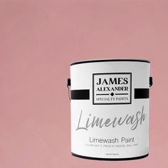 a white paint can with the words limewash painted on it's bottom half